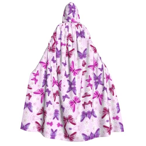 axzttupy Umhang mit Kapuze und Schmetterlings-Aufdruck, für Halloween, Cosplay, Karneval und Maskerade, Uni, Umhang axzttupy Umhang mit Kapuze und Schmetterlings-Aufdruck, für Halloween, Cosplay, Karneval und Maskerade, Uni, Umhang von axzttupy