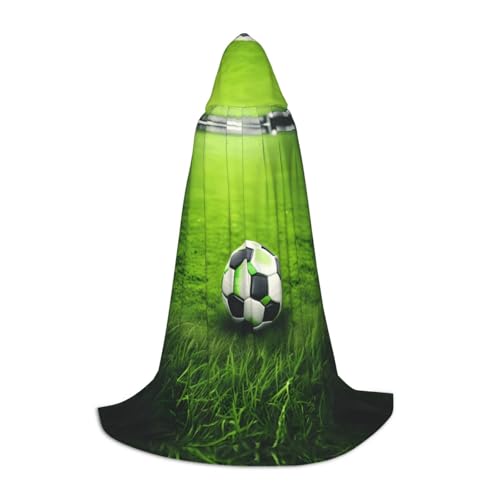 axzttupy Umhang mit Kapuze und grünem Gras, Fußball-Druck, für Karneval, Halloween und Motto-Partys, bequemer Umhang axzttupy Umhang mit Kapuze und grünem Gras, Fußball-Druck, für Karneval, Halloween und Motto-Partys, bequemer Umhang von axzttupy