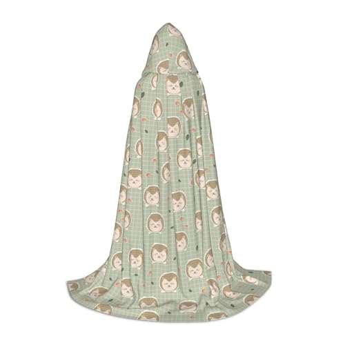 axzttupy Umhang mit Kapuze und vielen Igeln, Unisex, für Zauberer, Weihnachten, Karneval, Halloween, Cosplay von axzttupy
