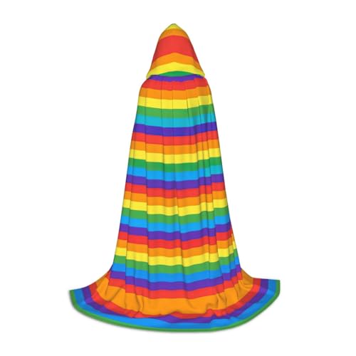axzttupy Umhang mit Regenbogen-Muster, Unisex, mit Kapuze, für Zauberer, Weihnachten, Karneval, Halloween, Cosplay von axzttupy