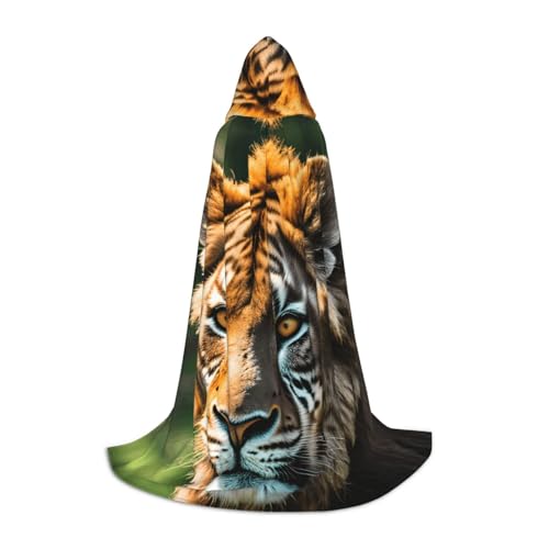 axzttupy Umhang mit afrikanischen Tieren, Unisex, mit Kapuze, volle Länge, für Zauberer, Weihnachten, Karneval, Halloween, Cosplay von axzttupy