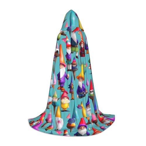 axzttupy Umhang mit buntem Zwergen-Druck, mit Kapuze, für Karneval, Halloween und Motto-Partys, bequemer Umhang axzttupy Umhang mit buntem Zwergen-Druck, mit Kapuze, für Karneval, Halloween und Motto-Partys, bequemer Umhang von axzttupy