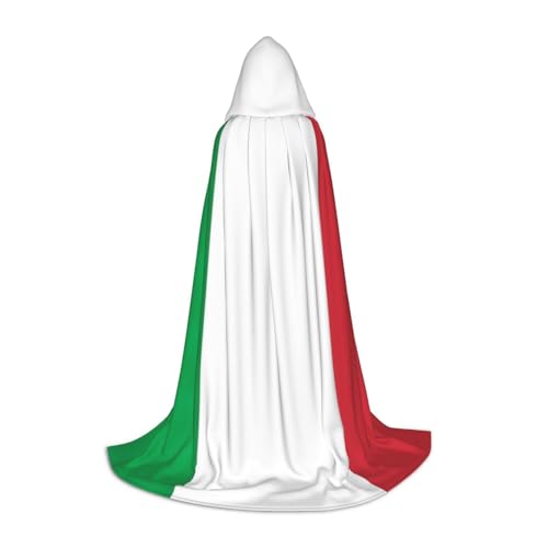 axzttupy Umhang mit italienischer Flagge, Unisex, mit Kapuze, für Zauberer, Weihnachten, Karneval, Halloween, Cosplay von axzttupy