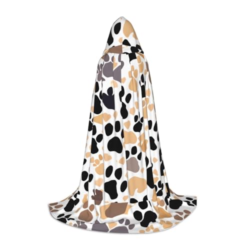 axzttupy Umhang mit niedlichem Hundepfotenabdruck, Unisex, mit Kapuze, für Zauberer, Weihnachten, Karneval, Halloween, Cosplay axzttupy Umhang mit niedlichem Hundepfotenabdruck, Unisex, mit Kapuze, für Zauberer, Weihnachten, Karneval, Halloween, Cosplay von axzttupy