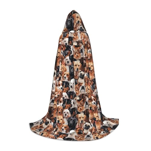 axzttupy Umhang mit vielen Hunden, Unisex, mit Kapuze, für Zauberer, Weihnachten, Karneval, Halloween, Cosplay von axzttupy