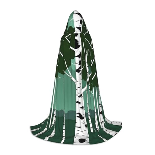 axzttupy Unisex Kapuzenumhang mit Birkenbäumen, für Zauberer, Weihnachten, Karneval, Halloween, Cosplay axzttupy Unisex Kapuzenumhang mit Birkenbäumen, für Zauberer, Weihnachten, Karneval, Halloween, Cosplay von axzttupy