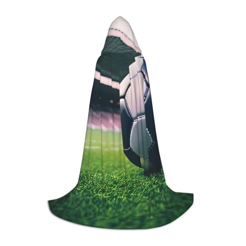 axzttupy Unisex Kapuzenumhang mit Fußball-Druck, für Zauberer, Weihnachten, Karneval, Halloween, Cosplay von axzttupy