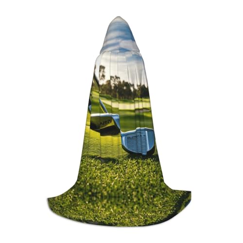 axzttupy Unisex Kapuzenumhang mit Golfschläger-Aufdruck, für Zauberer, Weihnachten, Karneval, Halloween, Cosplay von axzttupy