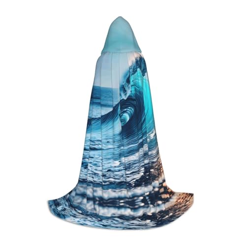 axzttupy Unisex Kapuzenumhang mit Kapuze, Motiv: Ozean, Meer, Wellen, für Zauberer, Weihnachten, Karneval, Halloween, Cosplay von axzttupy