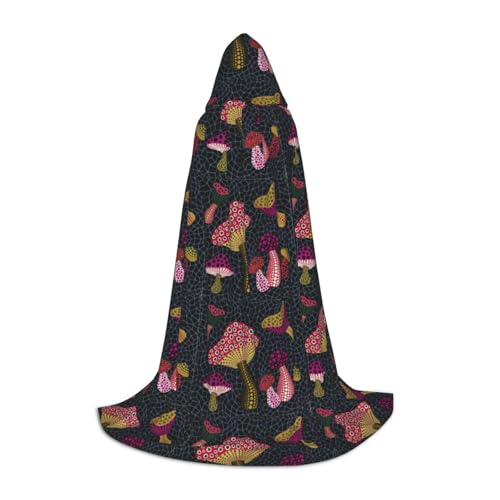 axzttupy Unisex Kapuzenumhang mit Pilzdruck, für Zauberer, Weihnachten, Karneval, Halloween, Cosplay von axzttupy