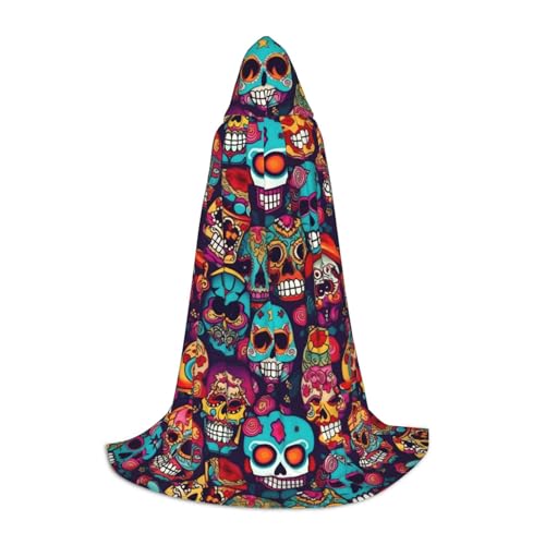 axzttupy Unisex Kapuzenumhang mit Totenkopf-Motiv, für Zauberer, Weihnachten, Karneval, Halloween, Cosplay von axzttupy