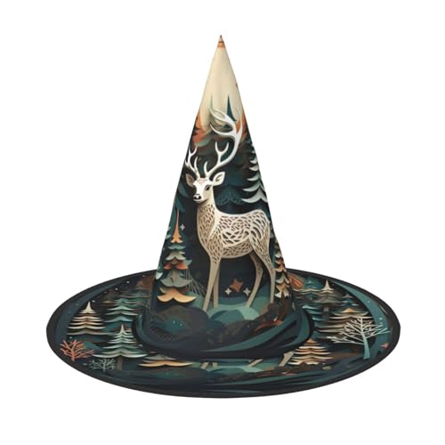axzttupy Weihnachten Hirsch 1 Druck Halloween Hexenhut Unisex Karneval Kostüm Zubehör Partys Cosplay und Festlich axzttupy Weihnachten Hirsch 1 Druck Halloween Hexenhut Unisex Karneval Kostüm Zubehör Partys Cosplay und Festlich von axzttupy