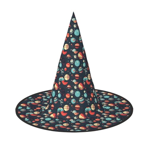 axzttupy Weltraum Planet Druck Halloween Hexenhut Unisex Karneval Kostüm Zubehör Partys Cosplay und Festlich axzttupy Weltraum Planet Druck Halloween Hexenhut Unisex Karneval Kostüm Zubehör Partys Cosplay und Festlich von axzttupy