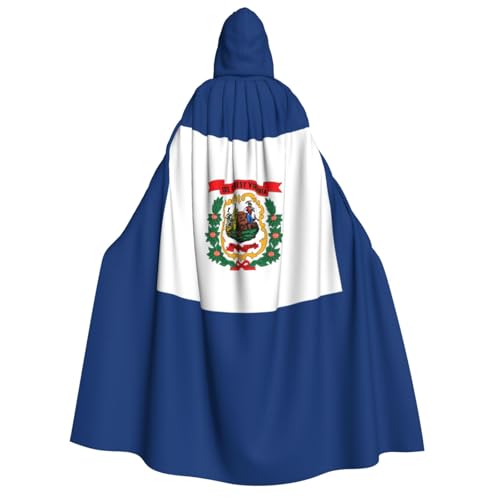 axzttupy West-Virginia-Staats-Flaggen-Druck, Erwachsenen-Kapuzenumhang, Halloween, Weihnachten, Karneval, Partys, Mittelalter-Kostüm von axzttupy