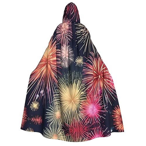 axzttupy Wunderschöner Kapuzenumhang mit Feuerwerk-Druck, für Halloween, Cosplay, Karneval und Maskerade-Partys, Uni-Umhang axzttupy Wunderschöner Kapuzenumhang mit Feuerwerk-Druck, für Halloween, Cosplay, Karneval und Maskerade-Partys, Uni-Umhang von axzttupy