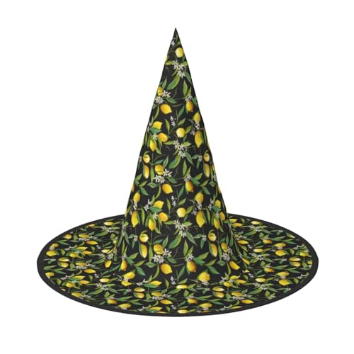 axzttupy Zitronen- und Blumendruck Halloween Hexenhut Unisex Karneval Kostüm Zubehör Partys Cosplay und Festlich axzttupy Zitronen- und Blumendruck Halloween Hexenhut Unisex Karneval Kostüm Zubehör Partys Cosplay und Festlich von axzttupy