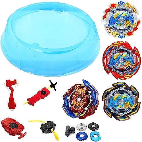 ayados XL Arena Blau mit 4er Set Kampf Kreisel für die Burst Surge Arena Kampfkreisel Set 4 Komplette Kreisel 3 Launcher Arena B-133 Ace Dragon, Grand Dragon, Rock Dragon B-150 Union Achilles ayados XL Arena Blau mit 4er Set Kampf Kreisel für die Burst Surge Arena Kampfkreisel Set 4 Komplette Kreisel 3 Launcher Arena B-133 Ace Dragon, Grand Dragon, Rock Dragon B-150 Union Achilles von ayados