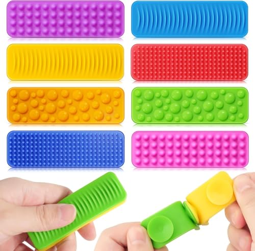 Azttior 8 Pack Texturiertes Saugnapf Sensorik Spielzeug – Silikon Fidget Toys Kinder & Erwachsene, Sensorisches Zappelspielzeug, Autismus Spielzeug zur Stressabbau, Fidgets, Stimming Toys Autism von azttior