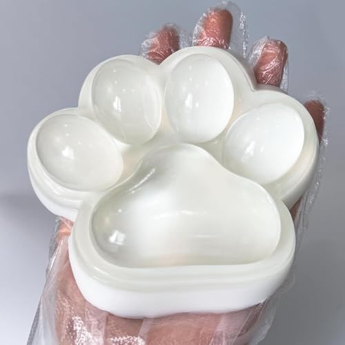 Azttior Handgefertigte 5-Zoll Transparente Katzenpfoten Squishy – XXL Taba Squishy Pfote Fidget Toy, Fufu Squishy, Katze Cat Paw Squishy, Weiche Squishy Pfote Groß für Mädchen, Junge und Erwachsene von azttior