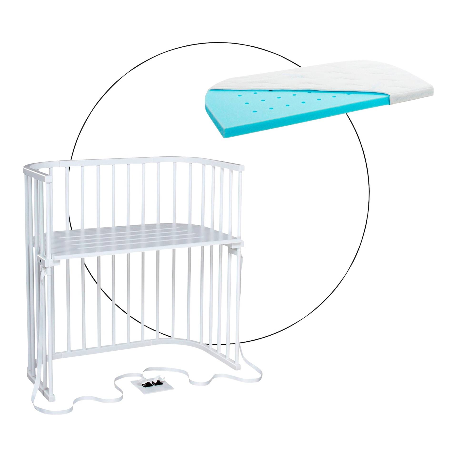 Babybay® Bundle Beistellbett Boxspring 89x51 cm inkl. Martratze MediTex® extraluftig von babybay
