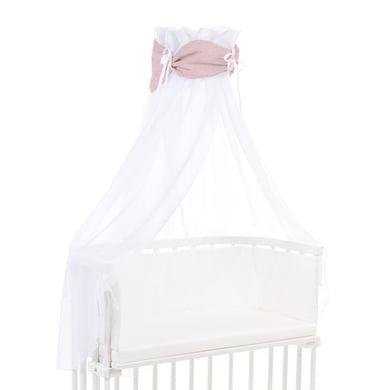 babybay® Himmel Organic Cotton Royal mit Schleife passend für alle Modelle rosé Glitzerpunkte gold von babybay