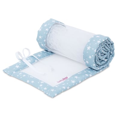 babybay® Nestchen Mesh-Piqué passend für Modell Boxspring XXL azurblau Sterne weiß von babybay