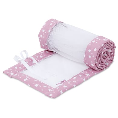 babybay® Nestchen Mesh-Piqué passend für Modell Boxspring XXL beere Sterne weiß von babybay