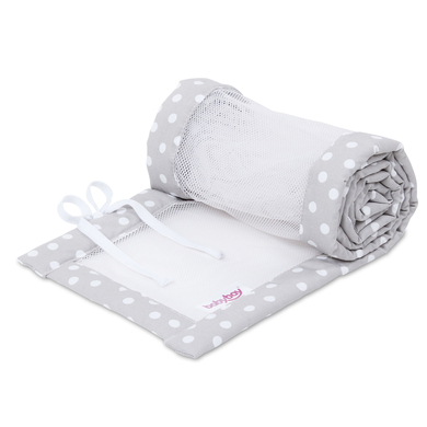 babybay® Nestchen Mesh-Piqué passend für Modell Boxspring XXL perlgrau Punkte weiß von babybay