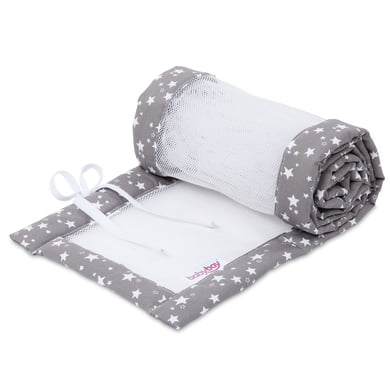 babybay® Nestchen Mesh-Piqué passend für Modell Boxspring XXL taupe Sterne weiß von babybay