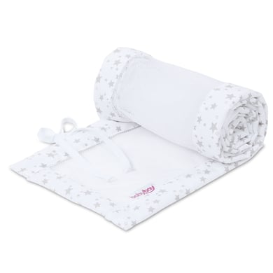 babybay® Nestchen Mesh-Piqué passend für Modell Boxspring XXL weiß Sterne perlgrau von babybay