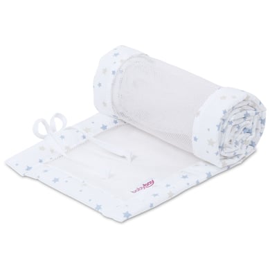 babybay® Nestchen Mesh-Piqué passend für Modell Boxspring XXL weiß Sternemix sand/azurblau von babybay