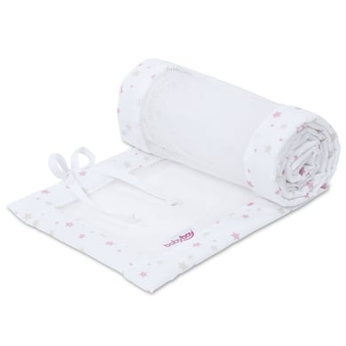 babybay® Nestchen Mesh-Piqué passend für Modell Boxspring XXL weiß Sternemix sand/beere von babybay