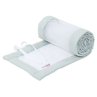 babybay® Nestchen Mesh Royal passend für Modell Boxspring XXL mint Glitzerpunkte gold von babybay