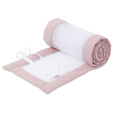 babybay® Nestchen Mesh Royal passend für Modell Maxi, Boxspring, Comfort und Comfort Plus, rosé Glitzerpunkte gold von babybay