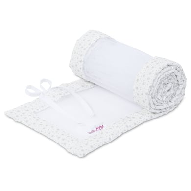 babybay® Nestchen Mesh passend für Modell Boxspring XXL weiß Glitzersterne silber von babybay