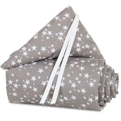 babybay® Nestchen Piqué Original taupe Sterne weiß 144x25 cm von babybay