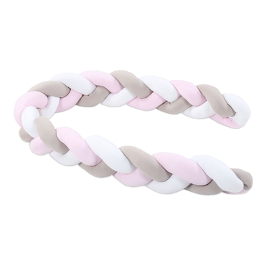 babybay® Nestchenschlange Zopfmuster weiß/beige/rosé 200 cm von babybay