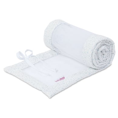 babybay Nestchen Mesh passend für Modell Maxi, Boxspring, Comfort und Comfort Plus, weiß Glitzersterne diamantblau von babybay