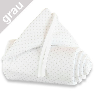 babybay Nestchen Piqué Maxi Punkte perlgrau 168 x 24 cm von babybay