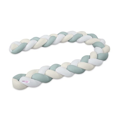 babybay Nestchenschlange Waffelpiqué geflochten 280 cm passend für Kinderbetten, weiß/ivory/zartblau babybay Nestchenschlange Waffelpiqué geflochten 280 cm passend für Kinderbetten, weiß/ivory/zartblau von babybay