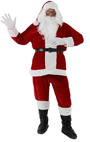 9 in 1 Nikolauskostüm - Größe S-XXXXL - Weihnachtsmannkostüm Verkleidung für Weihnachten - Kostüm für Nikolaus - Weihnachtsmann - Santa Claus - Herren/Erwachsene (XXXX-Large, rot) von bad taste dieser Style macht geil