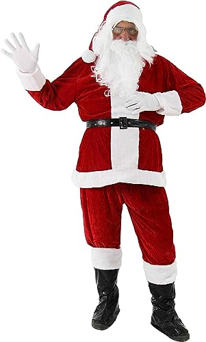 9 in 1 Nikolauskostüm - Größe S-XXXXL - Weihnachtsmannkostüm Verkleidung für Weihnachten - Kostüm für Nikolaus - Weihnachtsmann - Santa Claus - Herren/Erwachsene (X-Large, rot) von bad taste dieser Style macht geil