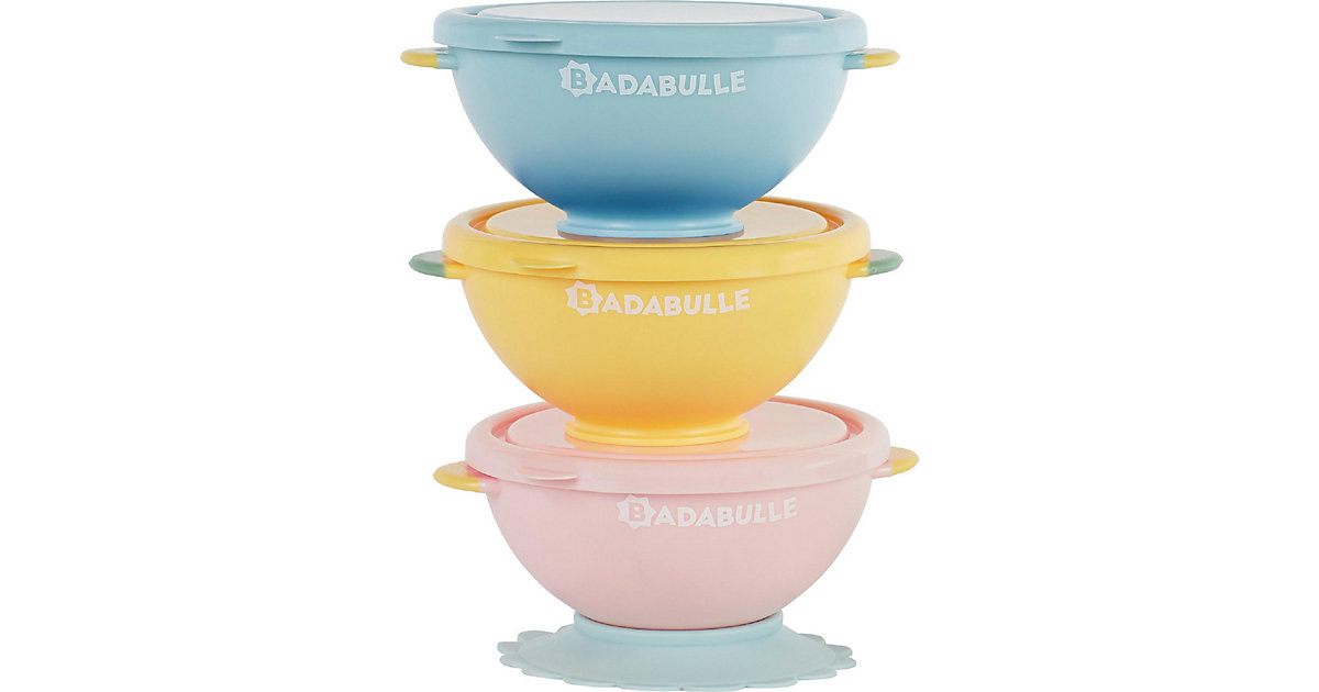 Funcolor Bowls mit Deckel & Saugnapf 3er-Set mehrfarbig Funcolor Bowls mit Deckel & Saugnapf 3er-Set mehrfarbig von badabulle