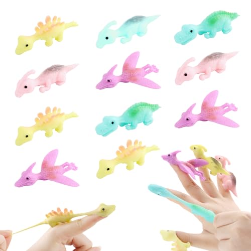 badaren 20 Stück Schleuder Dinosaurier Spielzeug, Dinosaurier Spielzeug, Interessantes Fliegendes Schleuder Dinosaurier, Pädagogisches Dekompressions-Klebewandspielzeug für Kinder (Zufällige Farben) von badaren