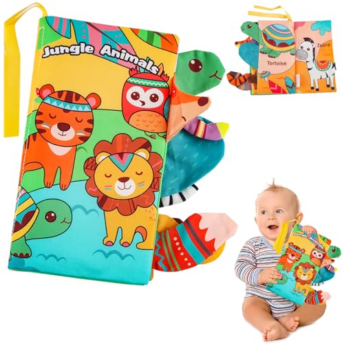badaren Baby Stoffbuch 0–12 Monate, Quietschendes Babybuch Baby Stoffbuch, Babybuch, Stoffbücher, Sensorische Lernspielzeuge für Die Frühe Babyerziehung, Babygeschenke für Jungen und Mädchen von badaren