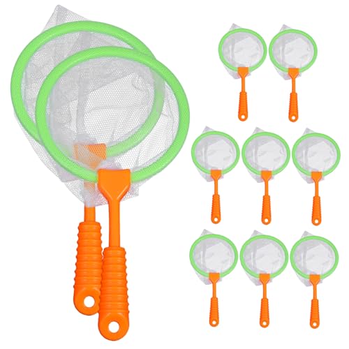 Balacoo 10 Stück Teiliges Angelnetz Tragbares Outdoor Fischernetz für Jungen und Mädchen Vielseitiges Kescher zum von Fischen Schmetterlingen und Insekten Robustes Zufällige Farbe von balacoo