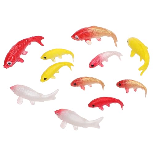 Balacoo 10 Stück Teiliges Miniatur Koi Fische Kunstfische Realistisch Gestaltet Dekoration für Aquarium Terrarium Puppenhaus DIY Basteln Zubehör von balacoo