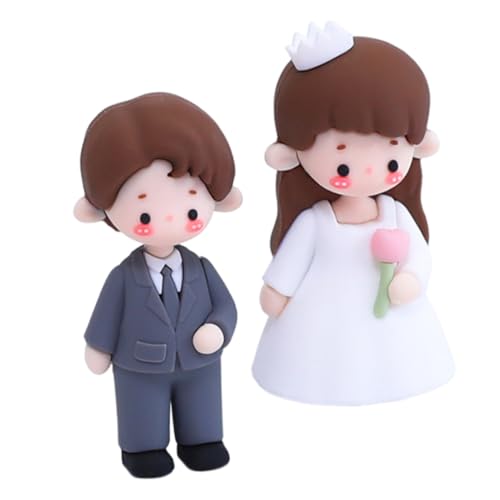 Balacoo 2 Stück Teiliges Brautpaar Cake Topper aus Weichem Handgefertigte Hochzeitstorten Dekoration Vielseitig für Hochzeitsmottos Sichere und Langlebige Erinnerungsfigur von balacoo