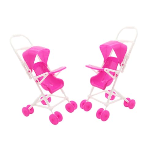 Balacoo 2 Stück Teiliges Puppenwagen Kinderwagen Stabil Leicht Realistisch für Mädchen Jungen als Geeignet für Puppenhaus Rollenspiel und Eltern Junge Mädchen Aktivitäten von balacoo