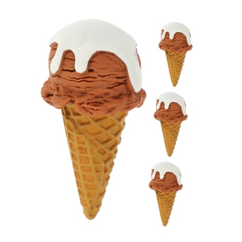 Balacoo 4 Stück Teiliges Realistische Eiscreme Modelle aus Lebensechte Eistüten Simulation für Partydekoration Schaufenster und Fotografie Requisiten Farblich Abgestimmt für Ladendekor von balacoo